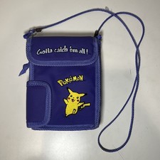 Vintage 90s Purple Pikachu Pokemon Nintendo Gameboy Color Video Game Bag Case