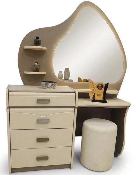 Hochwertiger Schminktisch Mit Spiegel Modern Weiß Schlafzimmer Modern-image