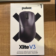 Pulsar Xlite V3 Size 1 Gaming Mouse Wired Wireless Black Used Tested