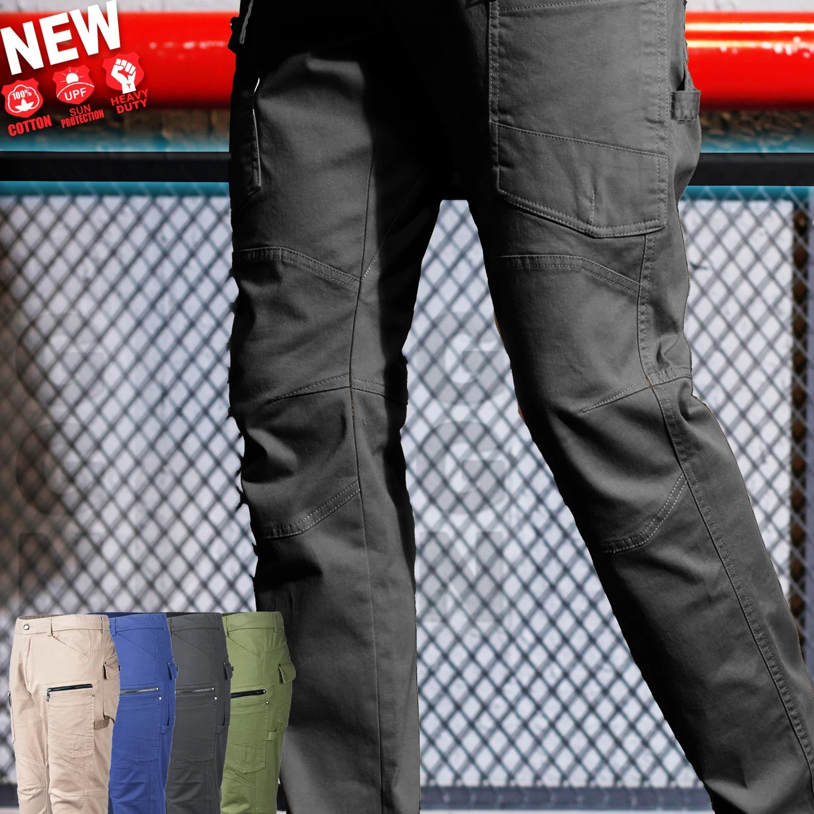 BigBEE Work Pants Cargo Trousers Stretch Cotton Elastic Waist Tactical Studed
Opens in a new window