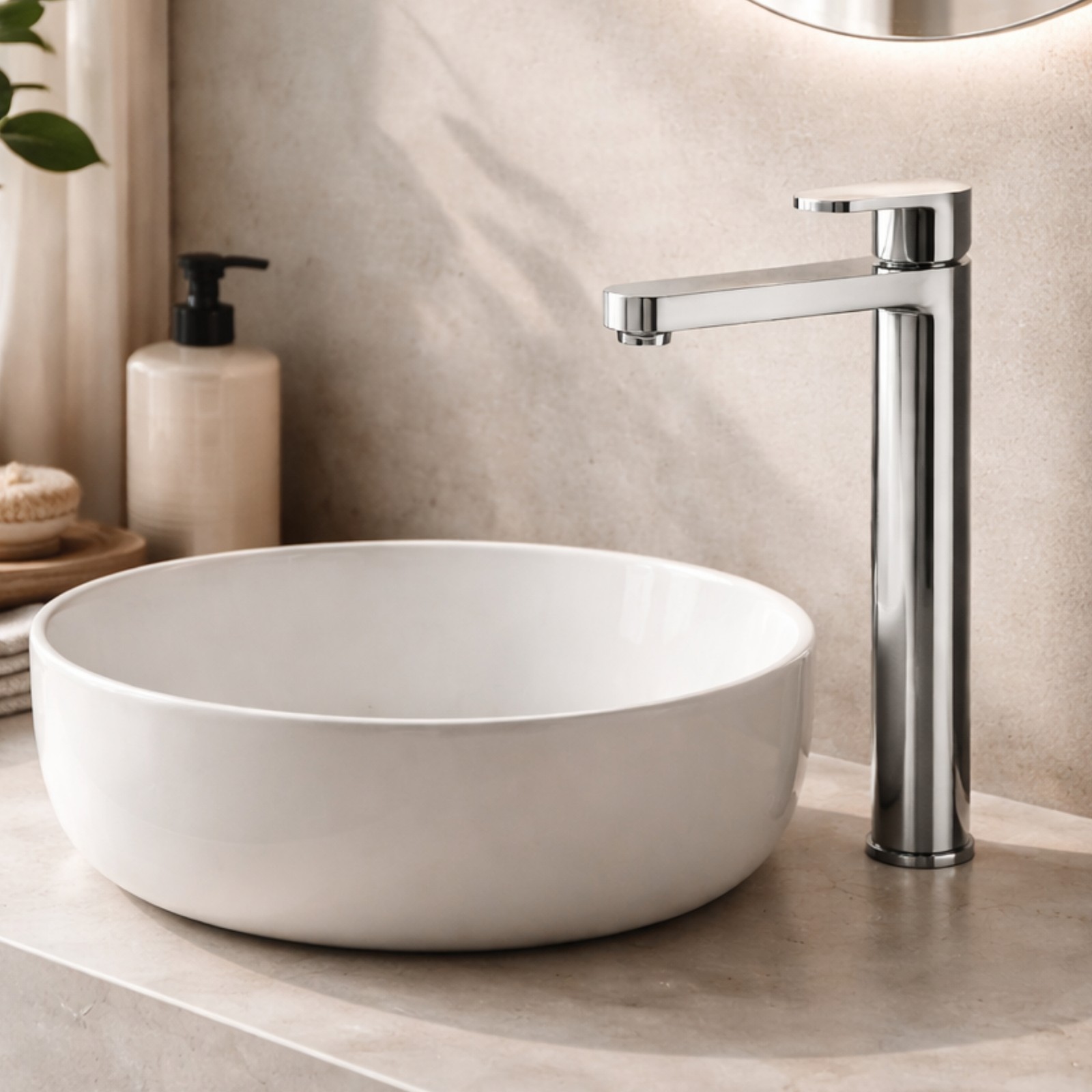 Ecstasy Blade Tall Mono Basin Mixer Tap Chrome