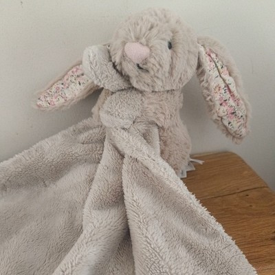 Jellycat Beige Blossom Bunny Schnuller Blumen Ohren Baby Bettdecke Decke