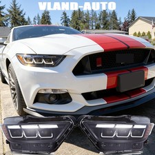 Projector Headlights For 2015-2017 Ford Mustang Led Sequential Signal Headlamps