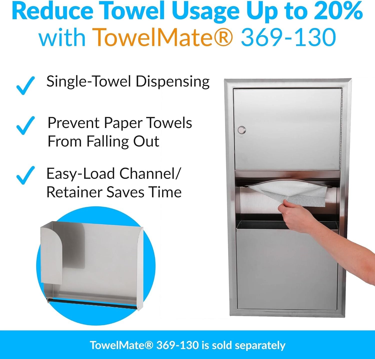 BOBRICK 369 ClassicSeries Stainless Steel Recessed Paper Towel Dispenser