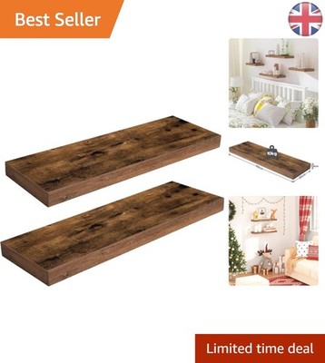 Vielseitige 60 cm rustikale Schweberegale - 2er Set für Heimorganisation