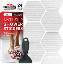 Bathtub Non Slip Stickers, Clear, 24 PCS, 3.15" anti Slip Shower Stickers, Sho