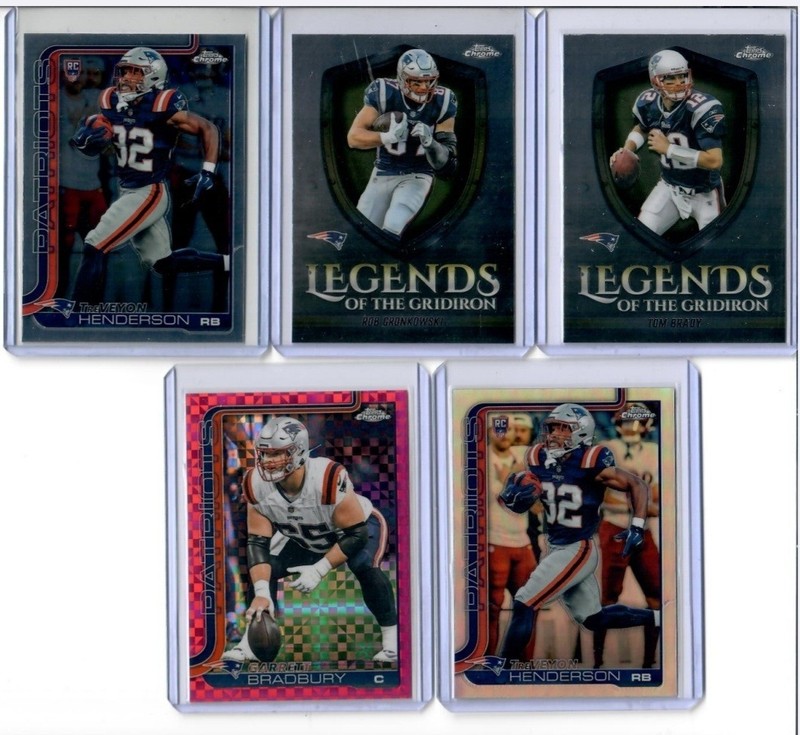 2025 Topps Chrome New England Patriots 5 Card Lot Tom Brady Legends RC Refractor