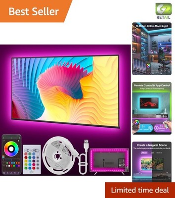 Dimmable 20ft TV Backlight - RGB Lights with Remote, Perfect for All Occasions