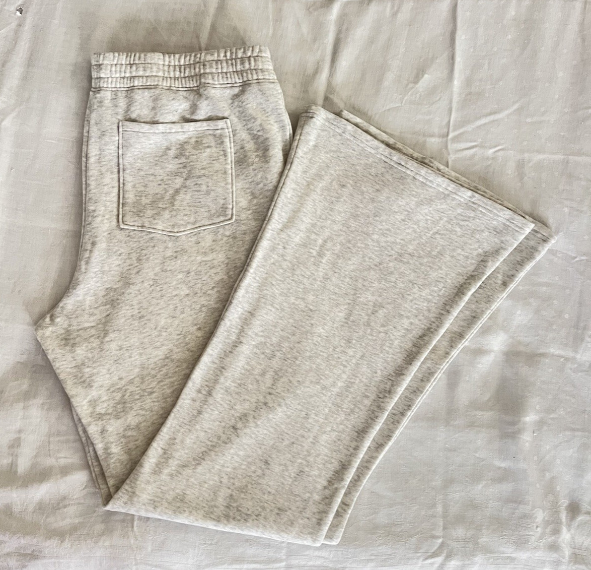 Hollister Unisex XL Gray Cotton Fleece Drawstring Sweatpants Pockets Flared