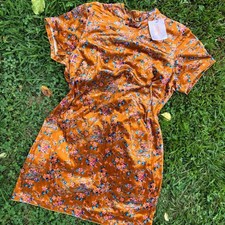 Velour mini floral dress Savage x Fenty size XL New with tags