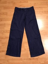 Love Tree Linen Pants Womens M Blue Wide Leg ...