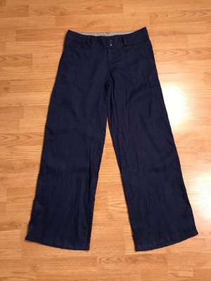 Love Tree Linen Pants Womens M Blue Wide Leg Lightweight 100% Linen Inseam 32''