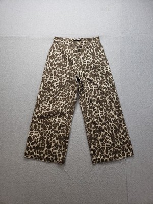 Sincerely Jules Women Jeans 1/25 Multicolor Animal Print Wide Leg Hide Rise