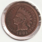 US Rare Old West 1901 Indian Head Penny Coin American Collection Shield Cent USA