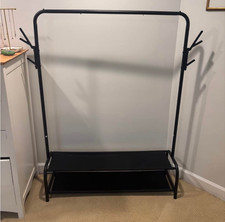 Black Metal Clothing Rack with Shelves