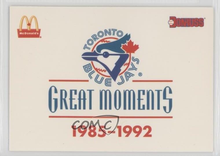 1993 Donruss McDonald's Toronto Blue Jays Great Moments Checklist #36 02v3