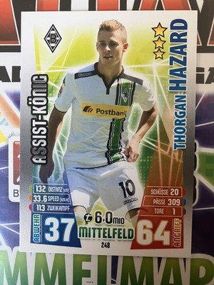 Match Attax 15/16 248 - Thorgan HAZARD - Assist-König Borussia Mönchengladbach 