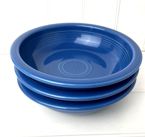 3 Fiesta Ware Cereal Soup Pasta Large Bowl  8 1/4" Lapis Blue Classic Rim