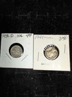 Lot Of 2 Circulated Early Mercury Dimes