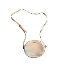 Furla Genuine Leather Round Crossbody Bag Gold Tone Hardware Adjustable Strap