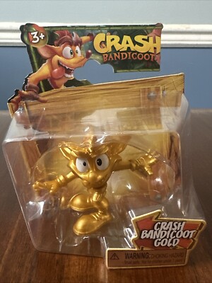 Jakks Pacific Crash Bandicoot Gold Chase 2.5'' Action Figure 2023