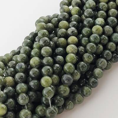 China Jade Beads Chinese Jade Natural Smooth Round Gemstone Beads 6mm 8mm 10mm