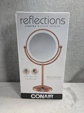 Conair Reflections Lighted Makeup Mirror, Battery Operated, Rose Gold