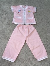 Vintage Chinese Kimono Plum Blossoms Kids Clothing Size 2 Pink