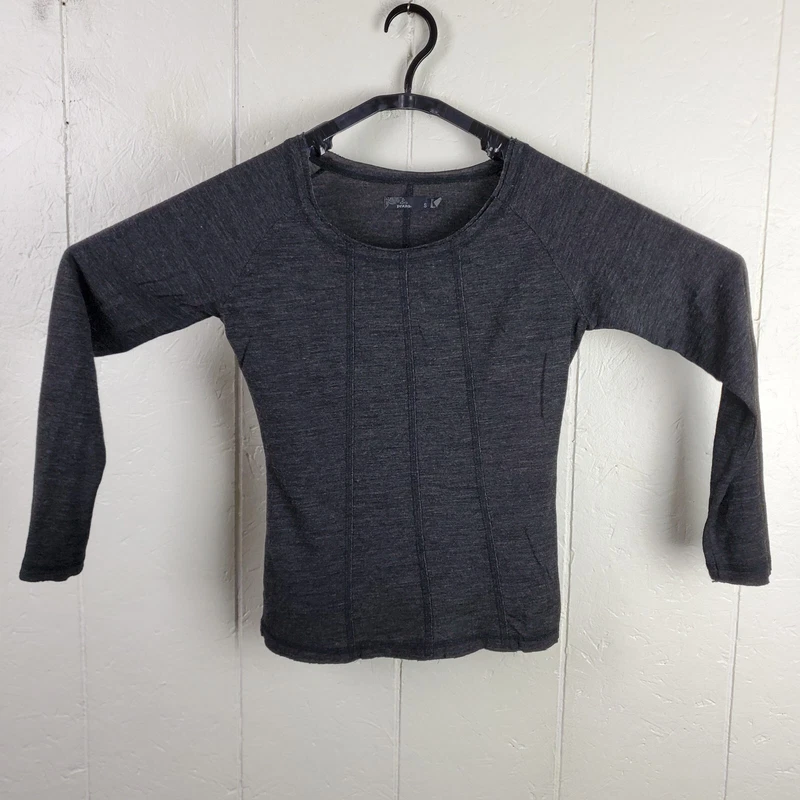 prana scoop neck long sleeve distressed stretch pullover shirt