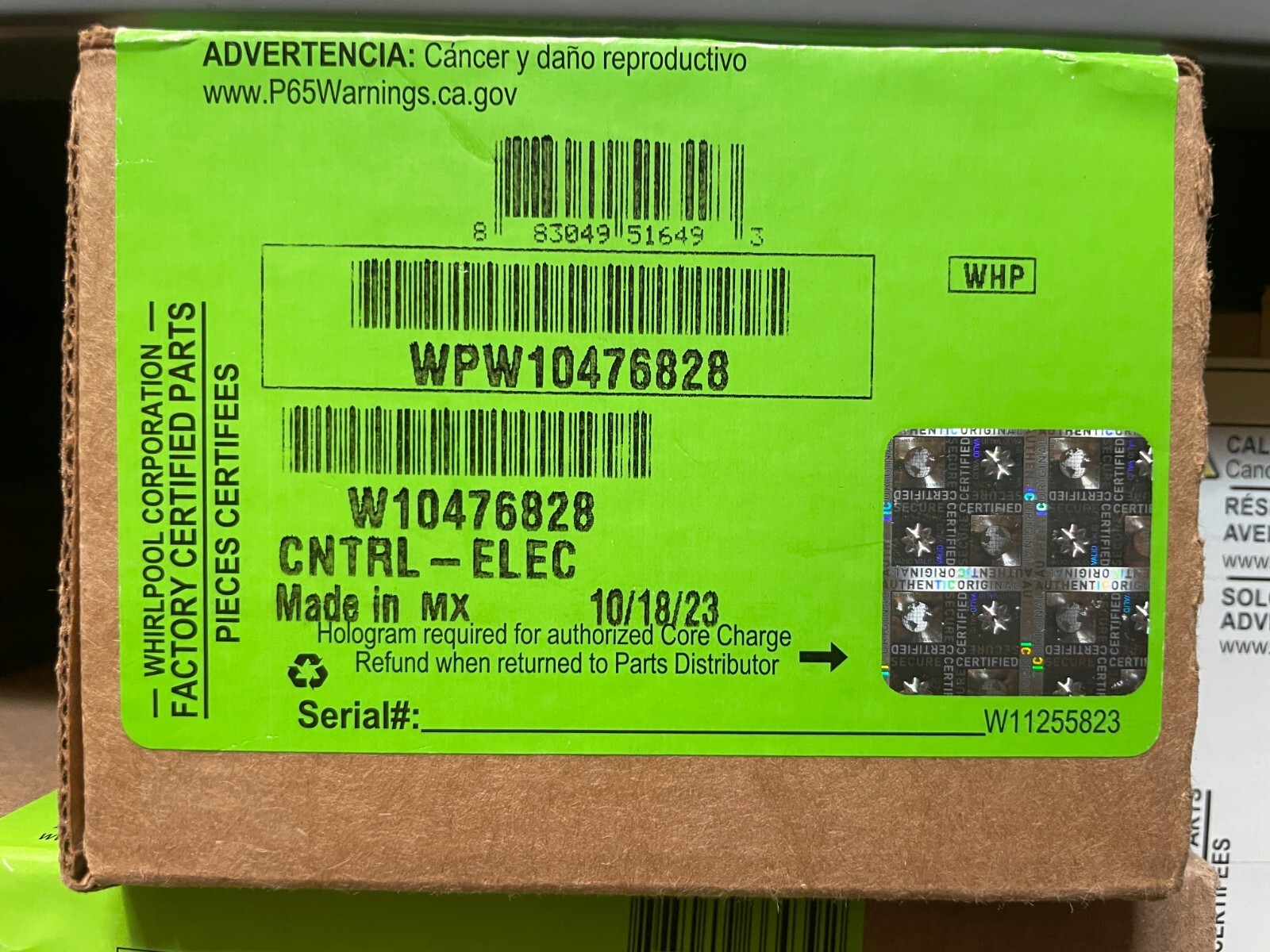 Whirlpool OEM Dryer Moisture Sensor Control Board W10476828 3390537R F22