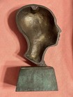 RARE Vintage Bronze Hasidic Jewish boy by David Klein. Pal Bell Israel Bust Head — photo 2