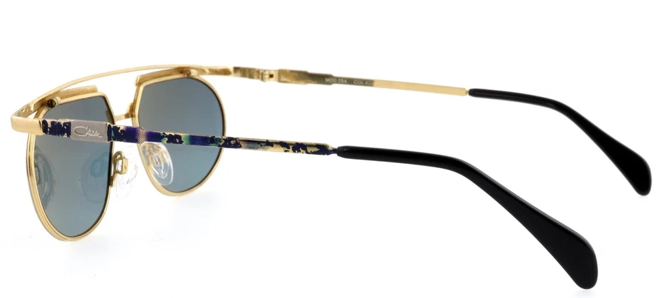 Nuevas gafas de sol CAZAL mod 254 col 428 55 mm doradas plateadas barra superior Alemania vintage Foto 3 de 4