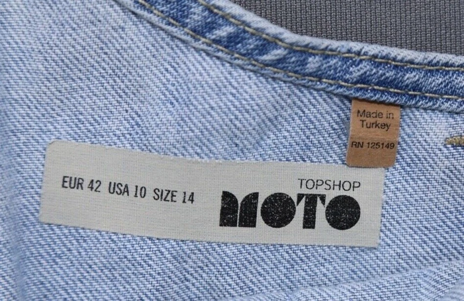 Women s Topshop Dungaree Moto Overall Jean Shorts Size USA 10 eBay