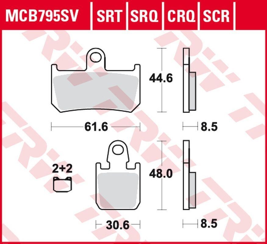 Plaquettes ZF KH442/4 en carbone haut de gamme pour moto Yamaha MT-01 1700