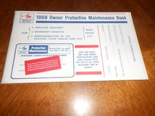 1968 Amc Original Warranty Maintenance Book Manual Javelin American Rebel 