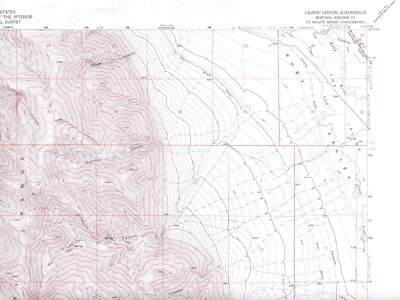 Laurin Canyon Quadrangle Montana 1963 USGS Topo Map 7.5 Minute Topographic