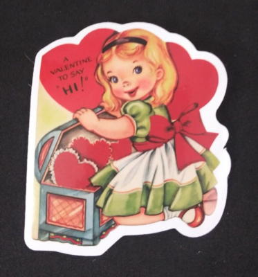 A Valentine To Say Hi! Retro Valentine Sticker 2.38