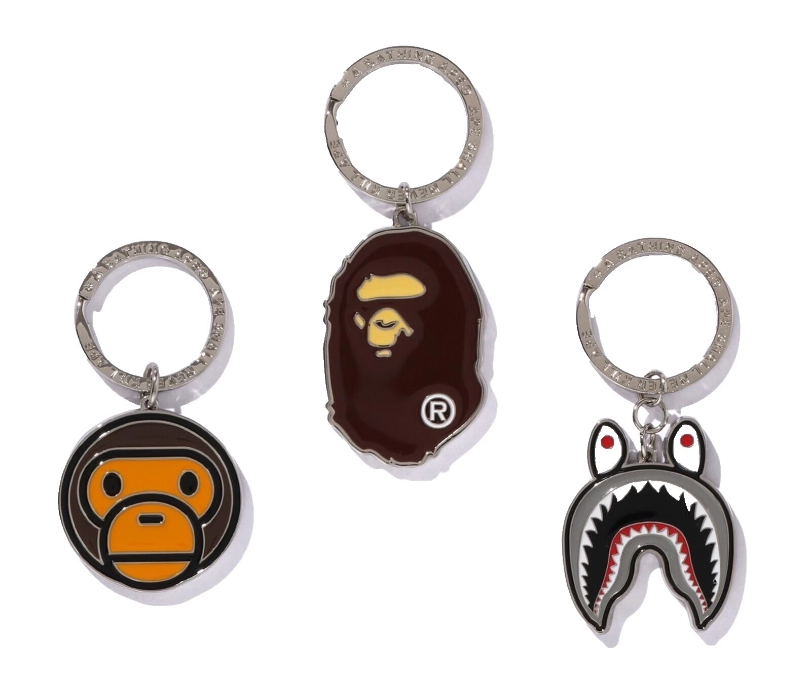 A Bathing Ape Metal llaveros, anillos y estuches para hombres