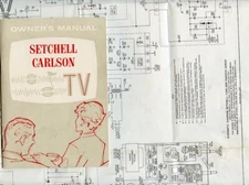 Vintage Setchell Carlson TV Owners Guide / Booklet + Tube Diagram, Nice Cond 
