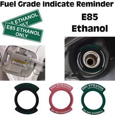 2 pcs E85 Ethanol Fuel Sticker Fuel Neck Ring Oil Gas Gasoline Indicate Reminder