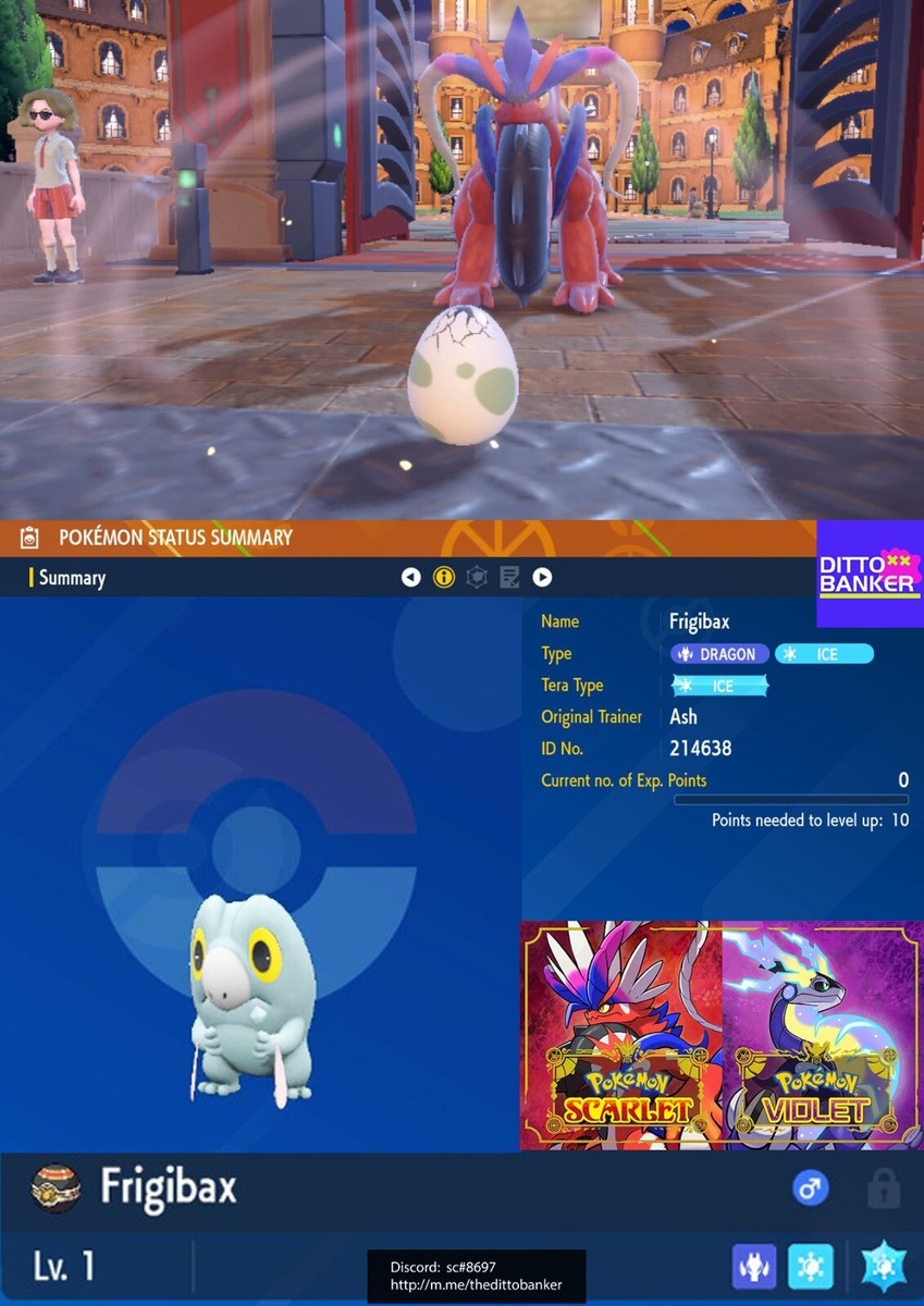 Pokemon Scarlet/Violet ✨SHINY EGG FRIGIBAX 6IV Adamant Hatch Your Egg 🪺  Tradę