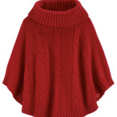 Carter’s Girls Red Cable Knit Poncho Sweater Cotton blend Size 6 New w/t - 第 1/6 張圖片