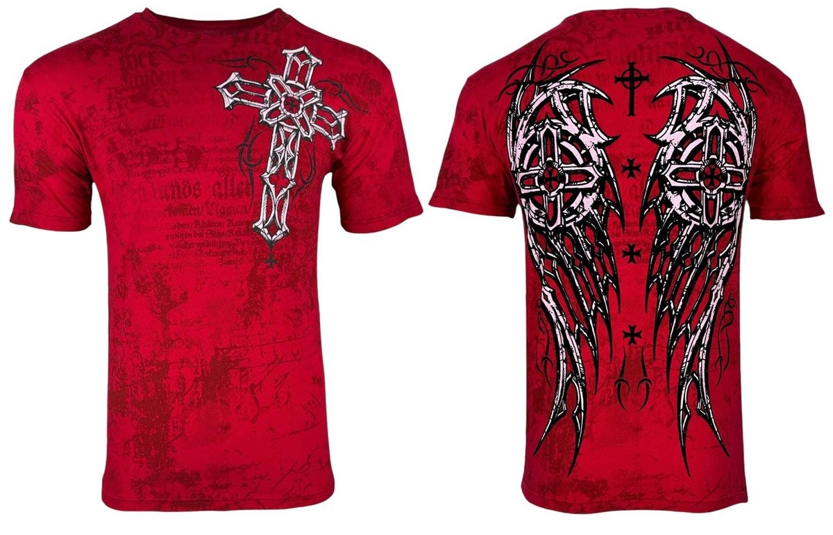 Archaic By Affliction - Maglietta Uomo Maniche Lunghe Con Stampe Forti
