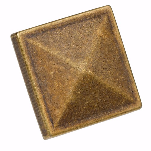 GlideRite 1-1/4" Square Pyramid Kitchen Cabinet Knob Antique Brass - 5207-AB-1 - Picture 3 of 7