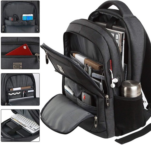 Zaino donna uomo grande antifurto USB laptop zaino impermeabile borsa scuola UK - Foto 13 di 28