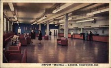 Gander Newfoundland NF Aiport Terminal Vintage Postcard