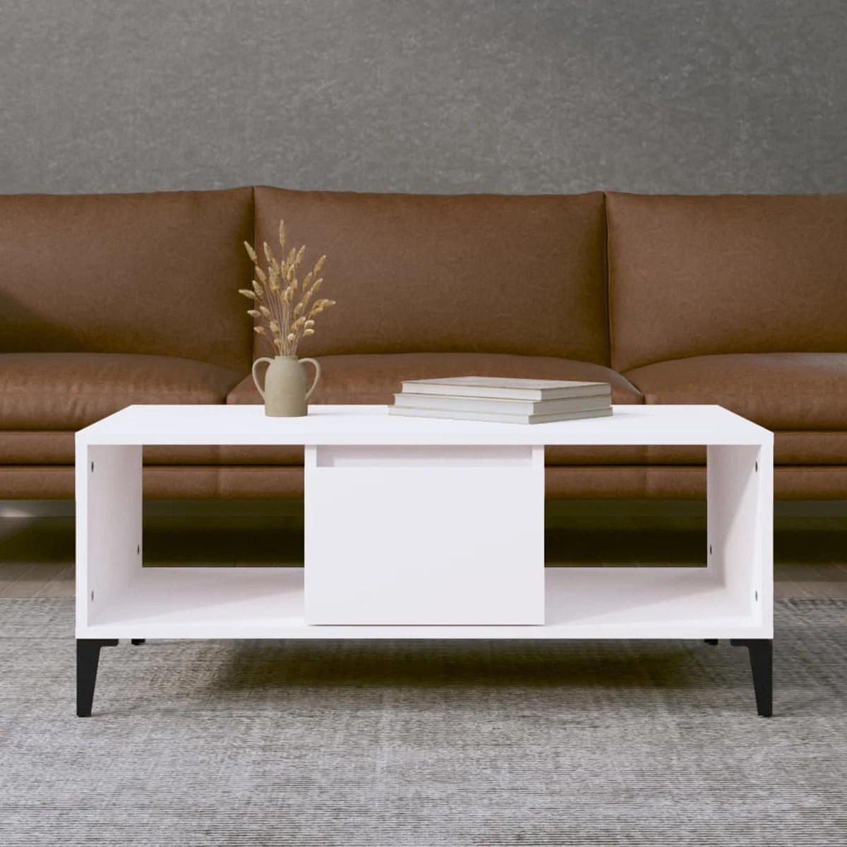Coffee table brown and white deals