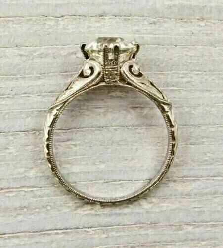 Art Deco Style 2.30Ct European Cut Lab-Created Diamond Ring 925 Sterling Silver - Image 2 of 4