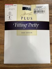 Hanes Plus Fitting Pretty Non-Control Sandalfoot Day Sheer Pantyhose 4-5 Navy