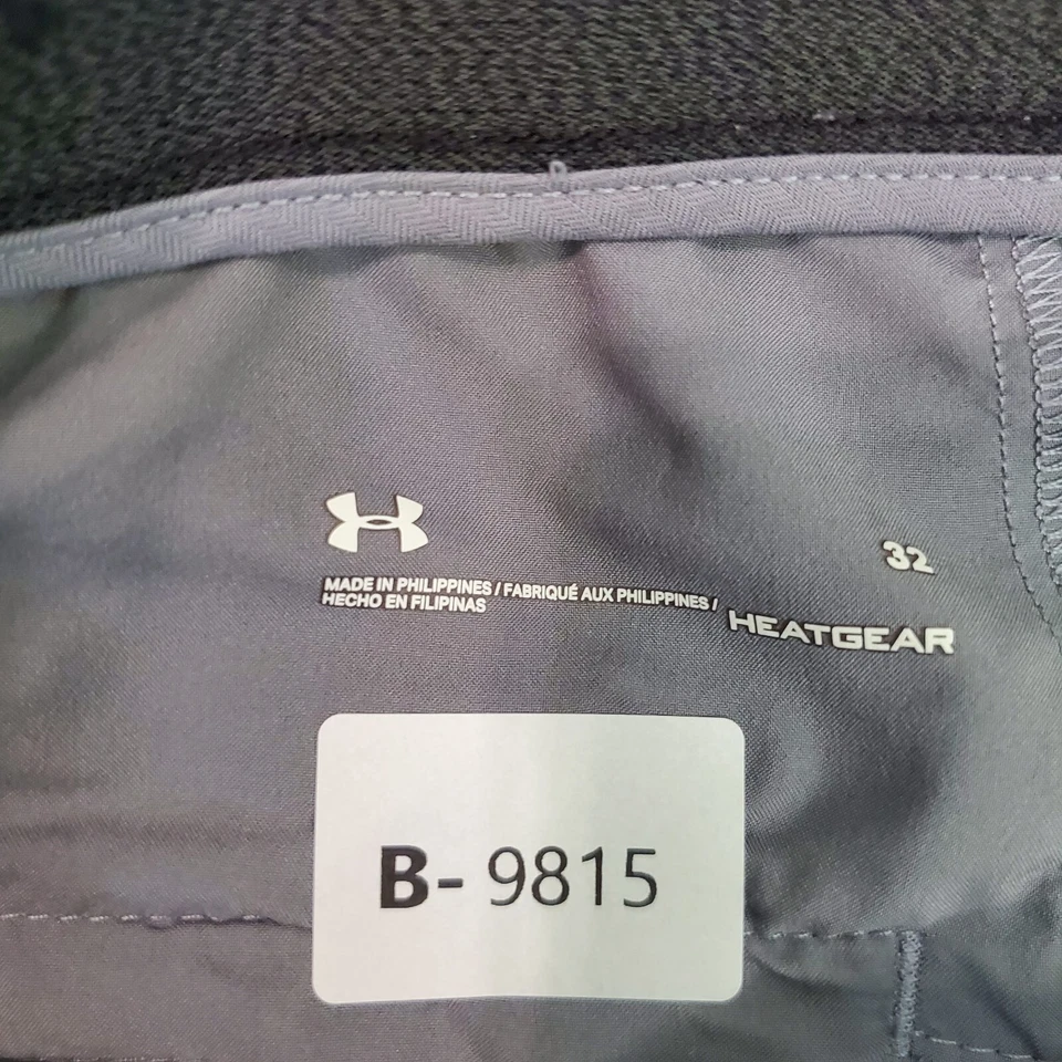 Pantalones Cortos Under Armour Hombre 32 Gris Chino Heatgear Nylon Bolsillos 9" Entrepierna LEER Foto 2 de 4